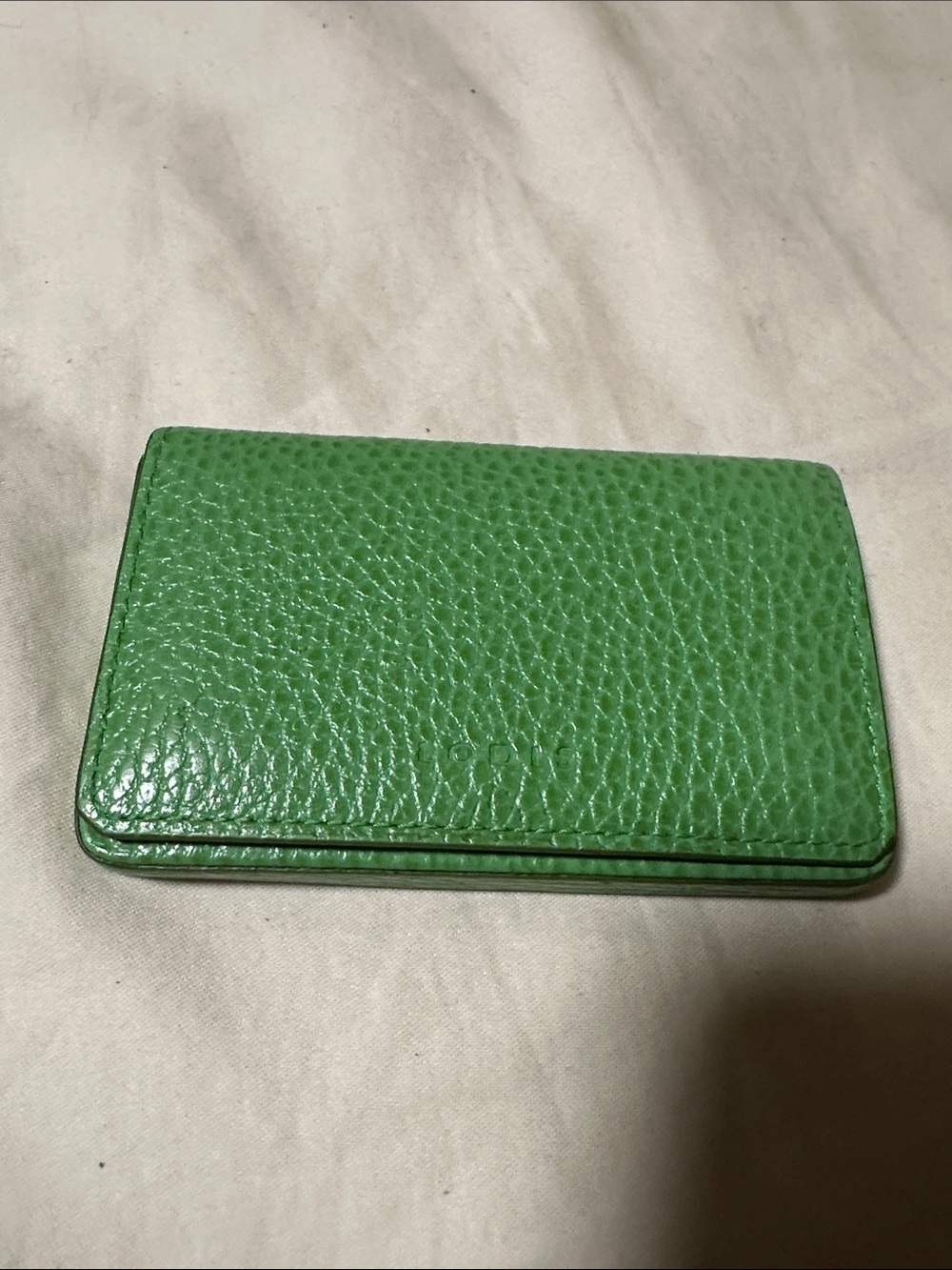 New Lodi’s Green Pebbled Leather Card Holder size 4” x 2 1/2”
